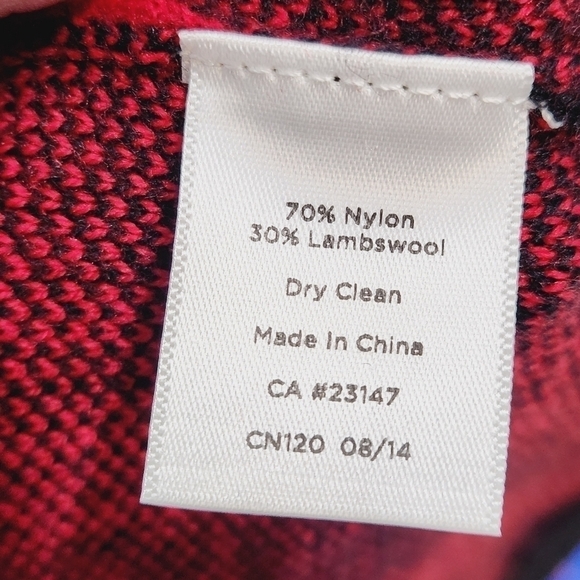 Talbots red & black shift plaid lambswool nylon blend sweater dress size: S - Picture 9 of 9